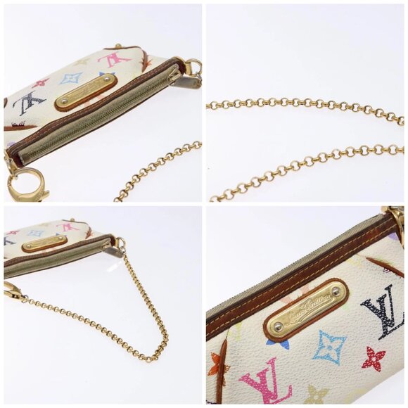 LOUIS VUITTON Multicolor Pochette Mira PM Hand Bag White M60096 LV Auth 131122 - Picture 16 of 16